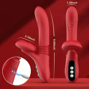 Mainan seks dewasa Vibrator Dildo kelinci untuk wanita dengan layar LCD, Stimulator Anal klit Vibrator G Spot