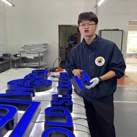 Fabricant d'enseignes LC, enseigne en lettres 3D imperméable, enseigne en acrylique éclairée par LED, enseigne personnalisée pour entreprise avec certificat UL