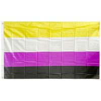 Drapeau de fierté non binaire personnalisé 3x5ft en polyester, vente en gros d'usine, bannière LGBTQ à œillets pour le défilé 2026