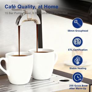 เครื่องชงกาแฟเอสเพรสโซอัจฉริยะสำหรับครัวเรือนปี 2026 แรงดัน 15 บาร์ พร้อมฟังก์ชันบดละเอียด 30 ระดับ ประสิทธิภาพสูงและประหยัดพลังงาน - Product Image 3