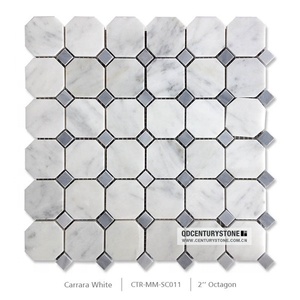 Gạch Khảm Đá Cẩm Thạch Hình Bát Giác <span class=keywords><strong>Carrara</strong></span> Centurymosaic Cho Tường Khách Sạn Nhà Bếp - Product Image 1