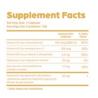Capsules personnalisées OEM de Vitamine D3+K2 120mcg avec Magnésium, Zinc, B6 pour soutenir la santé immunitaire et l'absorption et l'utilisation du Calcium