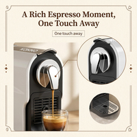 Machine à café à capsules 20 bars avec volumes d'espresso et de lungo réglables, réservoir amovible de 0,65 L pour la maison et le bureau