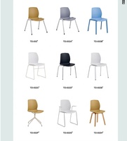 Chaises de salle à manger modernes en polypropylène + fibre de verre, pieds en métal, empilables, imperméables, assemblage rapide, meubles pour l'école et la maison