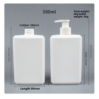 Bouteille vide en PE blanc de 150 ml, 200 ml, 300 ml, 350 ml, 500 ml pour savon liquide, shampoing, lavage des mains avec pompe noire