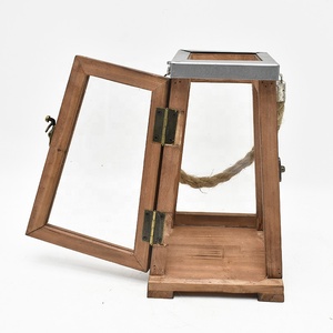 Luckywind – lanterne de <span class=keywords><strong>bougie</strong></span> <span class=keywords><strong>LED</strong></span> décorative rustique en bois de 10 pouces avec poignée en corde <span class=keywords><strong>pour</strong></span> bougies/cheminée - Product Image 4