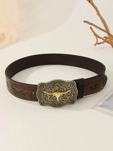 Cinture <span class=keywords><strong>da</strong></span> Cowboy JULUN con Grandi Fibbie a Testa di Toro, Stile Retrò Punk, Vendita Diretta dalla Fabbrica, Cinture all'Ingrosso - Product Image 6