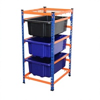 Bac de stockage industriel en plastique robuste de 46 L, empilable et emboîtable, bac de stockage en plastique pour le stockage commercial et les déménagements