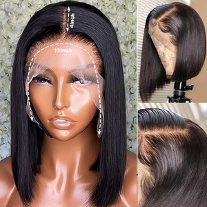 Perruque Lace Front wig lisse brésilienne — rxy, cheveux naturels, Bob <span class=keywords><strong>court</strong></span>, <span class=keywords><strong>2022</strong></span> cheveux humains, vente en gros, offre spéciale, 100% - Product Image 5