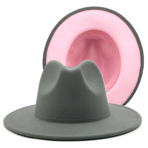 Promocional de alta calidad Otoño y primavera Nuevo poliéster puro de doble cara Sombrero <span class=keywords><strong>Fedora</strong></span> de diferentes colores Sombrero de vaquero - Product Image 5
