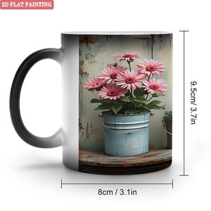<b>Ceramic</b> <b>Mug</b> 11oz Frosted Black Heat Sensitive Art Customization Gift Cup - Product Image 1