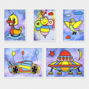 Kits de sable artistique coloré DIY, cartes de <span class=keywords><strong>peinture</strong></span> au sable créatives, feuilles de papier pour <span class=keywords><strong>dessin</strong></span> au sable, comme jouet éducatif - Product Image 4