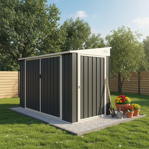 EF0604-H160-2S 6*4 FT <span class=keywords><strong>Abri</strong></span> <span class=keywords><strong>de</strong></span> <span class=keywords><strong>jardin</strong></span> <span class=keywords><strong>de</strong></span> style populaire, <span class=keywords><strong>toit</strong></span> <span class=keywords><strong>plat</strong></span>, <span class=keywords><strong>abri</strong></span> en métal, abris <span class=keywords><strong>de</strong></span> rangement extérieurs - Product Image 3