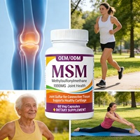 Cápsulas de Metilsulfonilmetano (MSM) de 1000 mg, Precio de Fábrica al por Mayor, Marca Privada OEM ODM, Suplemento Dietético que Favorece la Salud de las Articulaciones