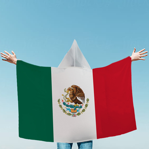 Capa con Capucha de la Bandera de México 3x5 pies, Poliéster 100D, para Fanáticos del Fútbol El Tri, Cinco de Mayo, <span class=keywords><strong>Viva</strong></span> México, Souvenir - Product Image 4