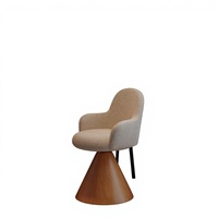 Chaise de maquillage pivotante portable en cuir PU moderne et luxueuse, avec revêtement en velours capitonné et base en bois massif, tendance, haut de gamme, minimaliste