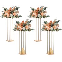 Colonne de décoration de table pour centre de table de mariage, vases dorés, piédestal en fer pour allée, support à fleurs en métal
