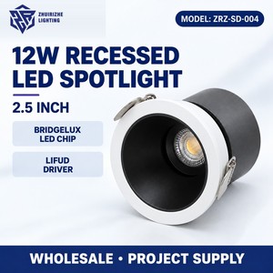 Faretto LED da Incasso Moderno 12W, Diametro 2,5 Pollici (75mm), Foro 83mm, CRI95, Riflettore Opaco Profondo, Downlight da <span class=keywords><strong>Soffitto</strong></span> - Product Image 1