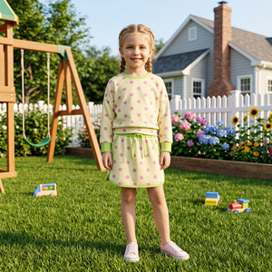 Completi <span class=keywords><strong>Abbigliamento</strong></span> <span class=keywords><strong>Bambina</strong></span> Trendy 2026 Stile Western con Pois, Set Gonne e Pantaloncini a Maniche Lunghe, <span class=keywords><strong>Abbigliamento</strong></span> Bambini all'Ingrosso - Product Image 4