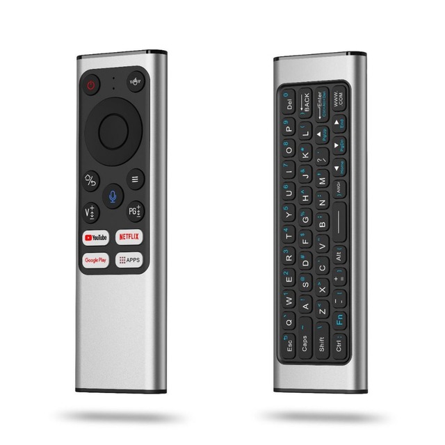 Aluminum Alloy/ABS Air Mouse Remote USB Rechargeable Voice Control Wireless Keyboard for Android Smart TV