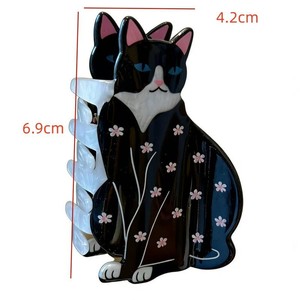 YIYI Molletta per Capelli a Forma di Gatto Bianco e Nero da 6,9 cm, Accessorio per Capelli a Forma di Animale per Donne e Ragazze - Product Image 2