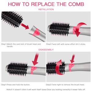แปรงจัดแต่งทรงผมไฟฟ้า 5 in 1 แบบเป่าลมร้อน พร้อมฟังก์ชั่นดูดซับประจุลบ สำหรับม้วนผม ยืดผม เป่าผม และเพิ่มวอลลุ่ม - Product Image 6