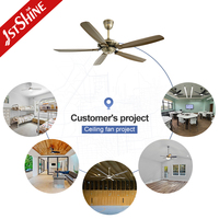 Ventilateur de plafond intelligent 1stshine 57 pouces avec commande Wi-Fi, compatible vocale, pales en ABS, télécommande, durable, pour la décoration intérieure, moteur DC