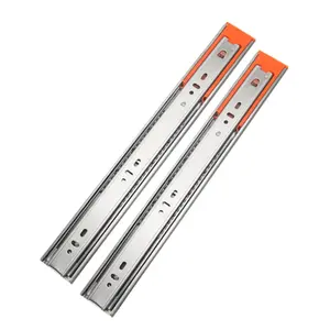 Custom Furniture Hardware Aluminium Stainless Steel Three-Section Cabinet Slide Rail Universal Concealed Heavy Duty Drawer Slide