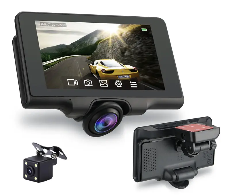 Universal design 5 zoll touchscreen nachtsicht dual dash cams 360 grad view sicherheit panorama kamera innen auto