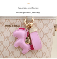 Porte-clés en cuir PU de luxe avec logo personnalisé, mini sac à main en forme d'animal 3D, porte-clés exquis, pendentif pour clés de voiture, cadeau pour femmes