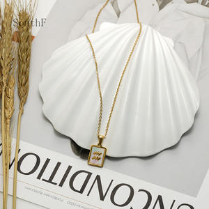 Collana da Uomo con 12 Segni Zodiacali in Acciaio al Titanio Placcato Oro 18K, Gioiello Trendy con Ciondolo a Conchiglia in Stile Geometrico Europeo e Americano - Product Image 4