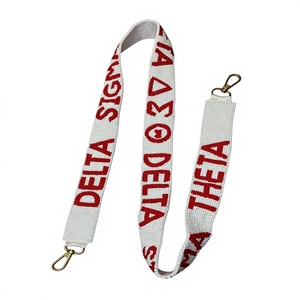 Correa de algodón clásica Belds con diseño de letras coloridas y modernas, el mejor accesorio de bordado artesanal con forma rectangular para bolsos. - Product Image 5