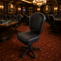 Chaise de poker SUCCESSOR avec roulettes réglables, tabouret de bar, mobilier de bar d'hôtel, base en plastique, tabouret pivotant pour salle de poker, chaise de casino