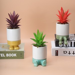 Piccoli Vasi <span class=keywords><strong>in</strong></span> Ceramica Smaltata e Vasi Moderni Europei con Fogliame Artificiale per Decorazioni <span class=keywords><strong>da</strong></span> Pavimento e Giardino - Product Image 4