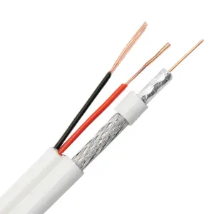 siamese catv coax rg 6 con power coaxial communication cable rg 6 for cctv coaxial cable rg6+2c 300m box for tv