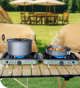 Fornello a Gas Portatile a 2 Fuochi, Pieghevole e Leggero, Pronto per Escursioni e Picnic all'Aperto - Product Image 2
