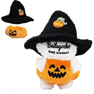Pour les figurines de créateurs ensemble de costumes d'halloween vêtements de poupée de jouet de dessin animé en PVC avec salopette de citrouille et chapeau Beileyocho 18 ans et plus - Product Image 2
