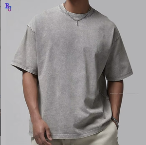 T-shirt FLOWORA personnalisé 100 % coton, coupe décontractée, épaules tombantes, tissu épais, coupe ample, t-shirt vierge grande taille pour hommes - Product Image 6