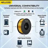 Filament PLA métallique HELLO3D 1,75 mm, soyeux, pour imprimante 3D FDM, bobine de 1 kg, 190-220°C, modèle Shenzhen 20180727