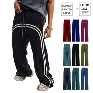 <span class=keywords><strong>Pantalon</strong></span> de survêtement avec <span class=keywords><strong>poche</strong></span> latérale et logo de couleur personnalisée <span class=keywords><strong>Pantalon</strong></span> vertical décontracté à large jambe avec cordon de serrage pour hommes avec rayure <span class=keywords><strong>sur</strong></span> <span class=keywords><strong>le</strong></span> côté - Product Image 2