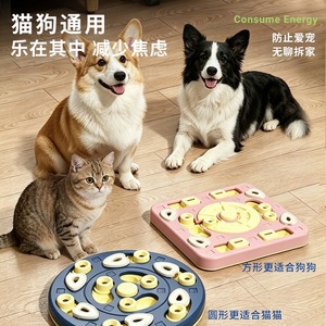 Tapis de renifflement éducatif pour animaux de compagnie, jouet de puzzle pour l'alimentation lente, pour chiens et chats, jeu interactif d'alimentation, bleu, rose, rond, carré - Product Image 2