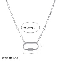 Collier de chaîne de trombone à fermoir rond en acier inoxydable or 18 carats non terni pour la fabrication de breloques bricolage