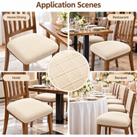 Housse de chaise jacquard extensible, lavable, amovible, ajustement élastique pour chaise de salle à manger, d'hôtel ou de banquet