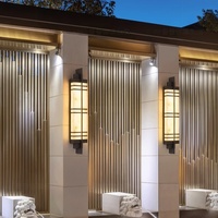 Lampe murale extérieure étanche en acier inoxydable de style chinois simple pour villas, cours, clôtures, entrées, LED murale moderne