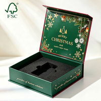 Boîte rigide magnétique pliable pour Noël, en carton rigide, pour cadeaux de fêtes, emballage personnalisé pour petites entreprises, boîte magnétique