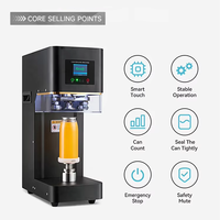 Scelleuse de boîtes électrique numérique automatique compacte avec écran LCD, machine à sceller rapide par induction pour jus, café, desserts, canettes et bouteilles