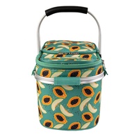 Isolierte Faltbare Polyester-Picknick-Kühltasche für Draußen mit Aluminiumgriff und Kühlfach für 2 Personen