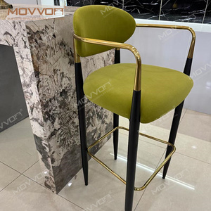 Nóng bán Chất lượng cao nhung Bar Bar ghế cao Bar ghế với thép không gỉ armrests - Product Image 3