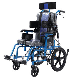 Cerebral Palsy Wheelchair Manual <b>Adjustable</b> <b>Height</b> Four-bar Full Reclining Children's Mobility Aid - Product Image 5