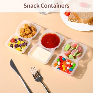 Double Compartment Condiment <b>Container</b> with Lids Disposable Sauce Box for Take-out Sauces Dipping Oil Vinegar Chili Sauce Box - Product Image 5